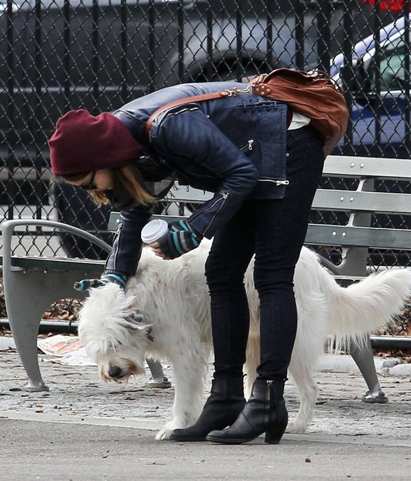 Olivia Wilde out walking her dog in New York City - February 16, 2013 