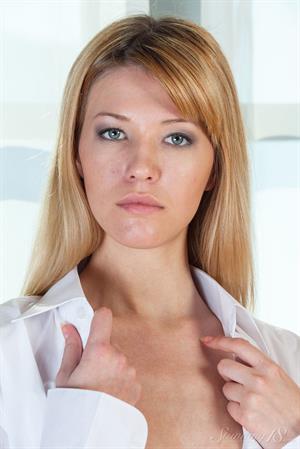 Chloe A Nude Pictures Blonde in a White Shirt