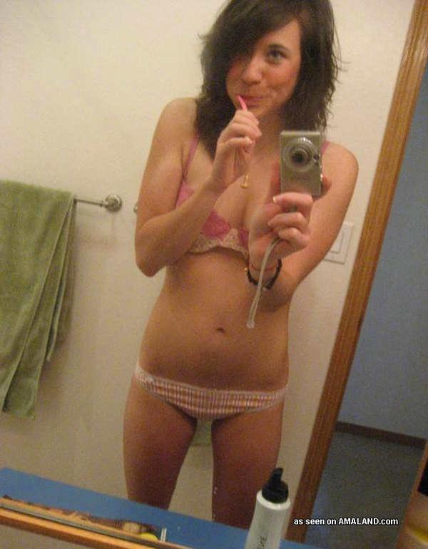 Anonymous in lingerie taking a selfie