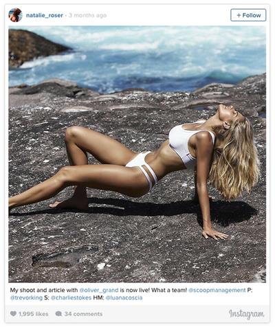 Natalie Jayne Roser in a bikini