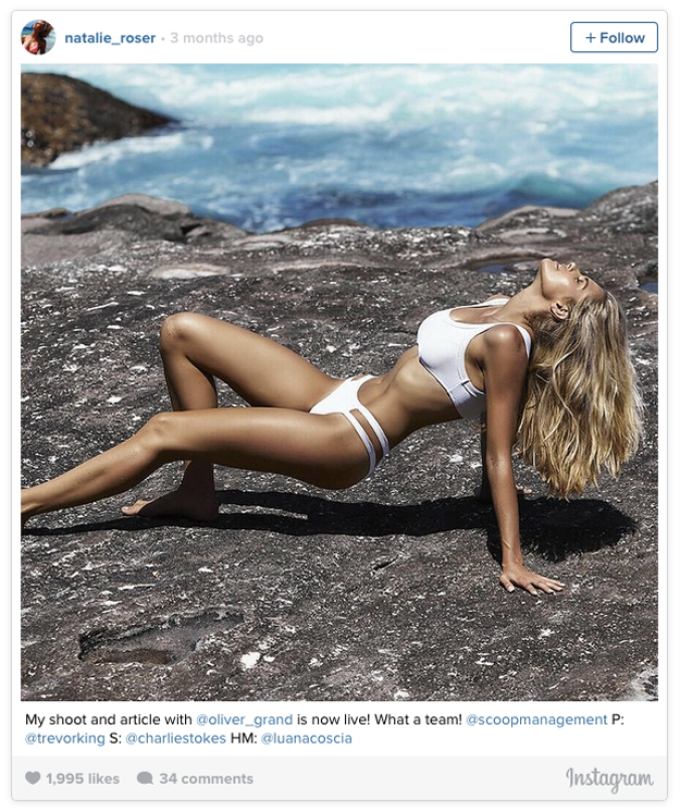 Natalie Jayne Roser in a bikini