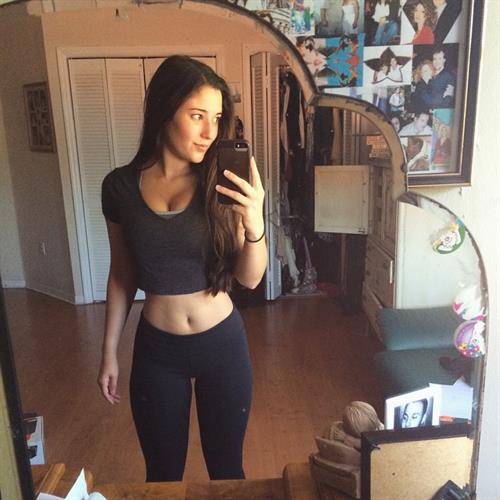 Angie Varona in Yoga Pants taking a selfie