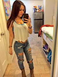Angie Varona taking a selfie