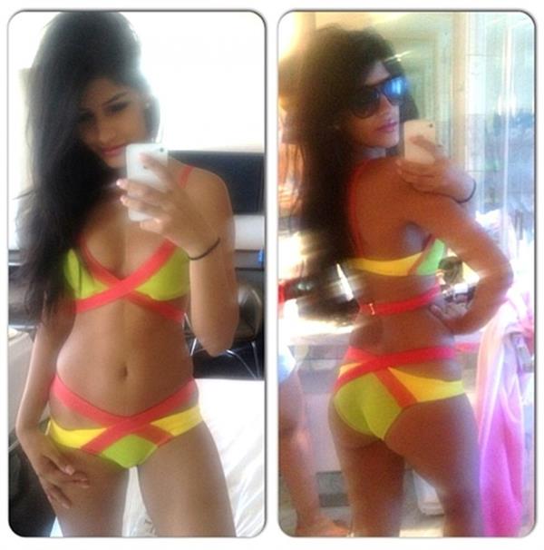 Jasmin Walia in a bikini taking a selfie and - ass